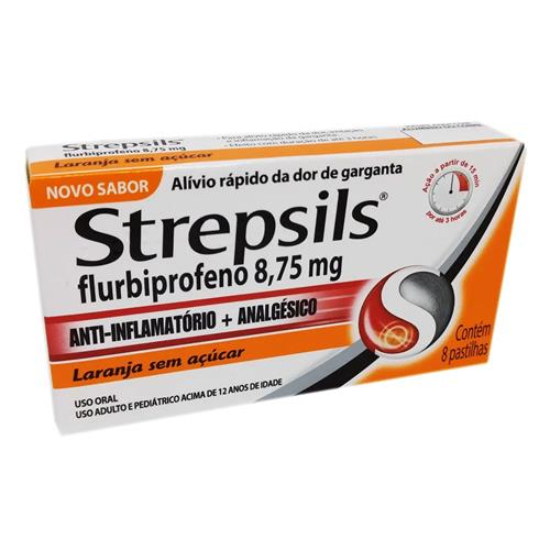 STREPSILS COM 8 PASTILHAS SABOR LARANJA - Farmácia do IPAM