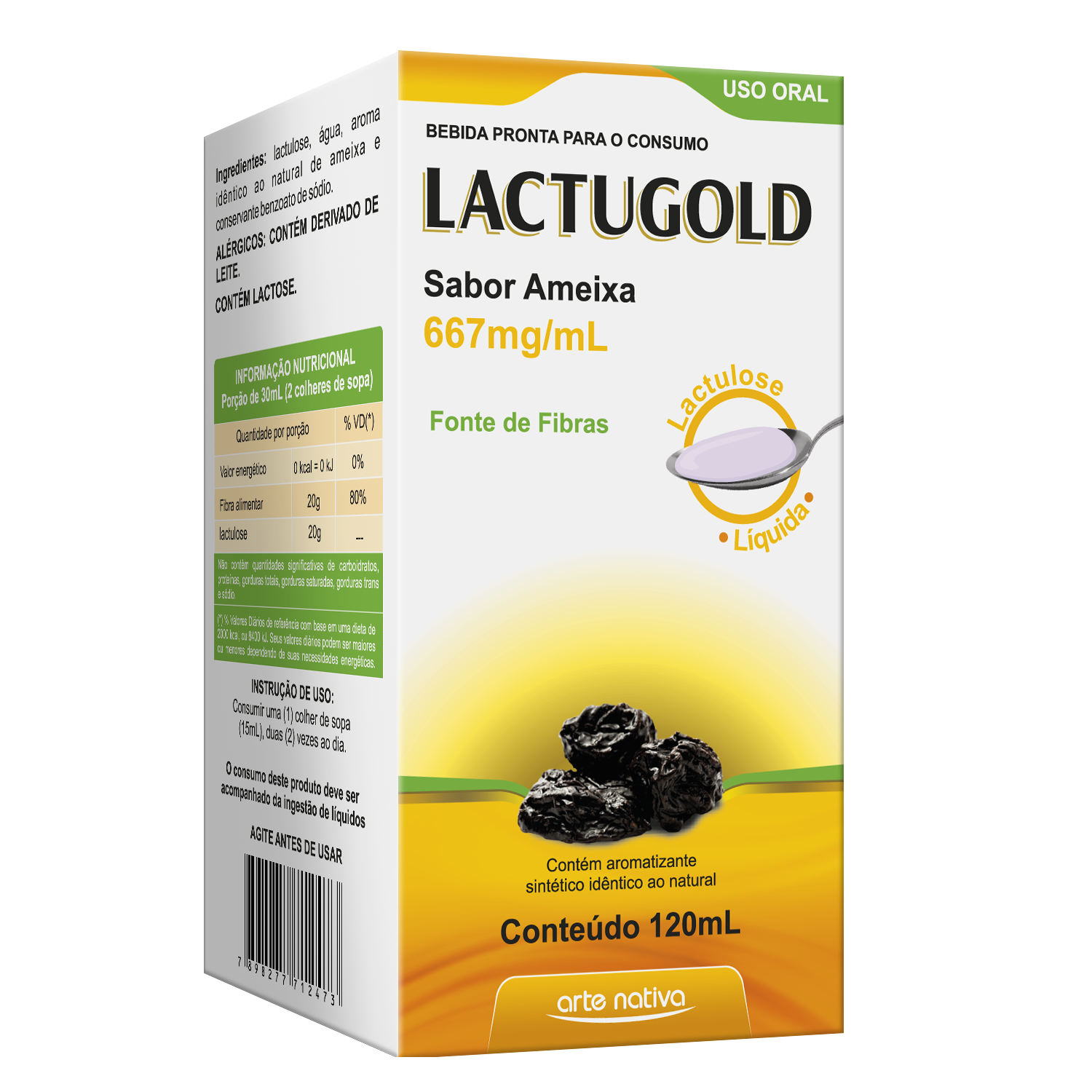 LACTUGOLD XAROPE SABOR AMEIXA 120ML - Farmácia do IPAM